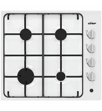 CHG642WC BRAND NEW CHEF 60CM GAS WHITE BATTERY IGN COOKTOP