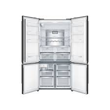 EQE5657BA CAT B 562L MATT BLACK QUAD DOOR PLUMBED FRIDGE FREEZER