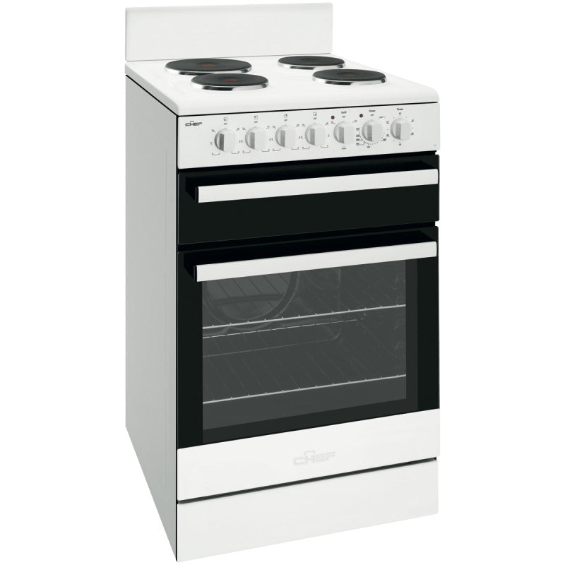 CFE535WB CAT C CHEF 540MM ELEC WHITE SEP GRILL UPRIGHT COOKER