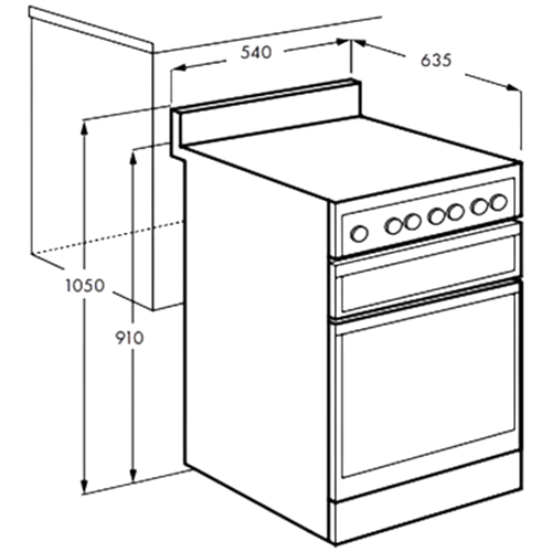 CFG517WCH Chef 54cm Freestanding Gas Cooker with Fan Forced Oven - White