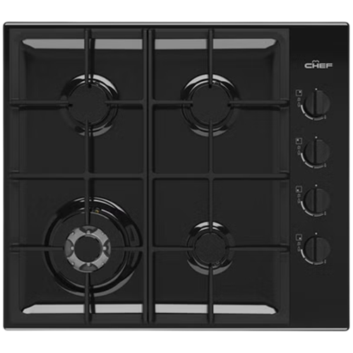 CHG644DC Chef 60cm 4 Burner Gas Cooktop - Black