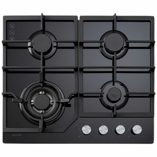 ECT600GBK2 Euro Appliances 60cm Gas on Glass Cooktop - Black