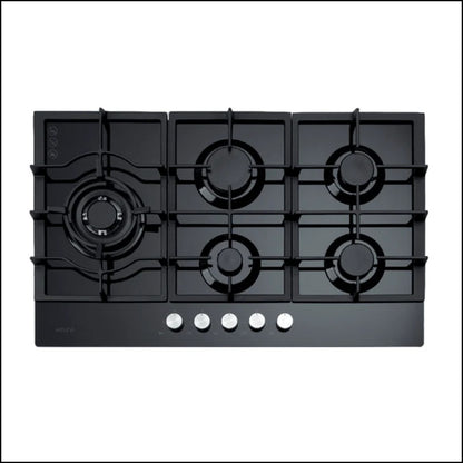 ECT900GBK2 NEW EURO 90CM BLACK GLASS WOK BNR GAS HOB