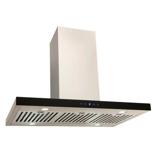 EIC90BGR Euro Appliances 90cm Straight Island Canopy Rangehood - Stainless Steel