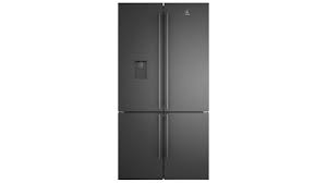 EQE5657BA CAT B 562L MATT BLACK QUAD DOOR PLUMBED FRIDGE FREEZER