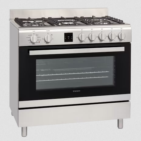 WFE911SB Westinghouse 90cm Dual Fuel Freestanding Oven Stainless Steel