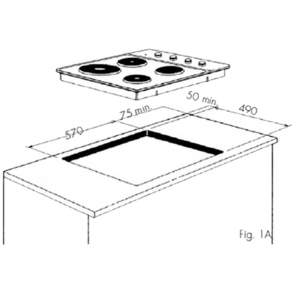 WHS642WC Westinghouse 60cm 4-Zone Electric Solid Cooktop